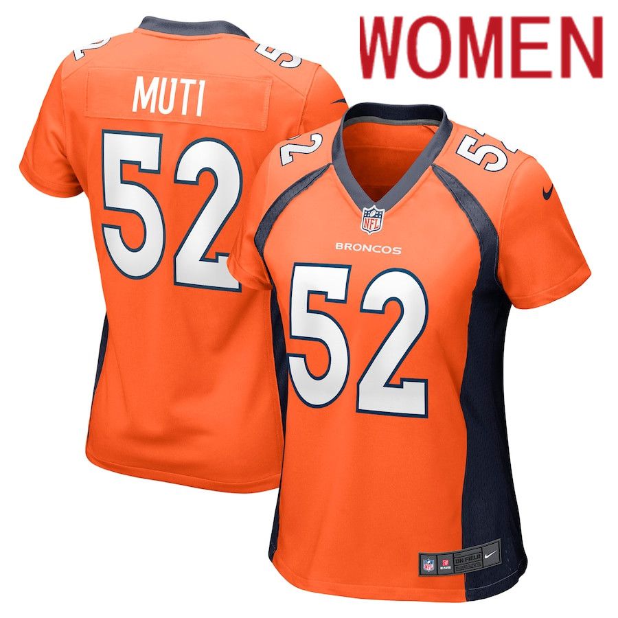 Women Denver Broncos #52 Netane Muti Nike Orange Nike Game Player NFL Jersey